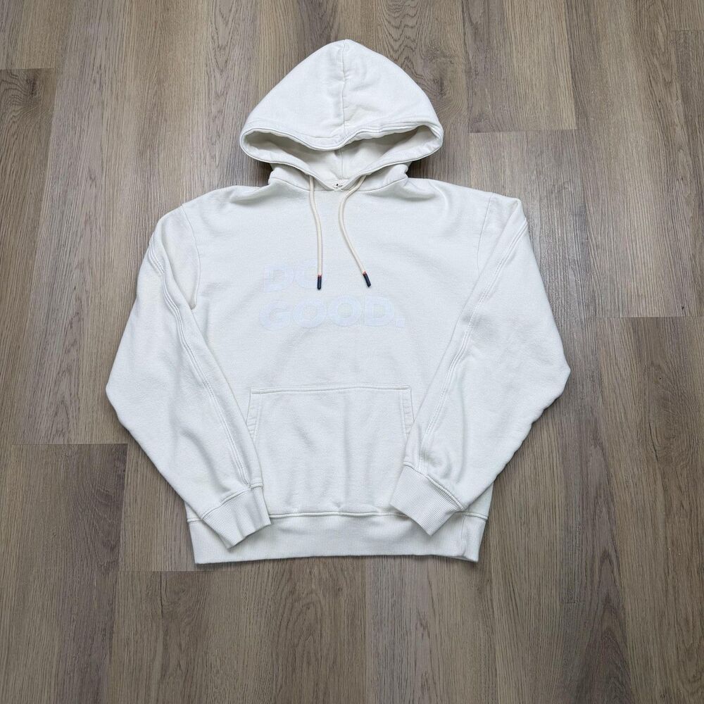 Cotopaxi Hoodie Mens Large White Do Good Graphic Fleece Sweatshirt Pullover